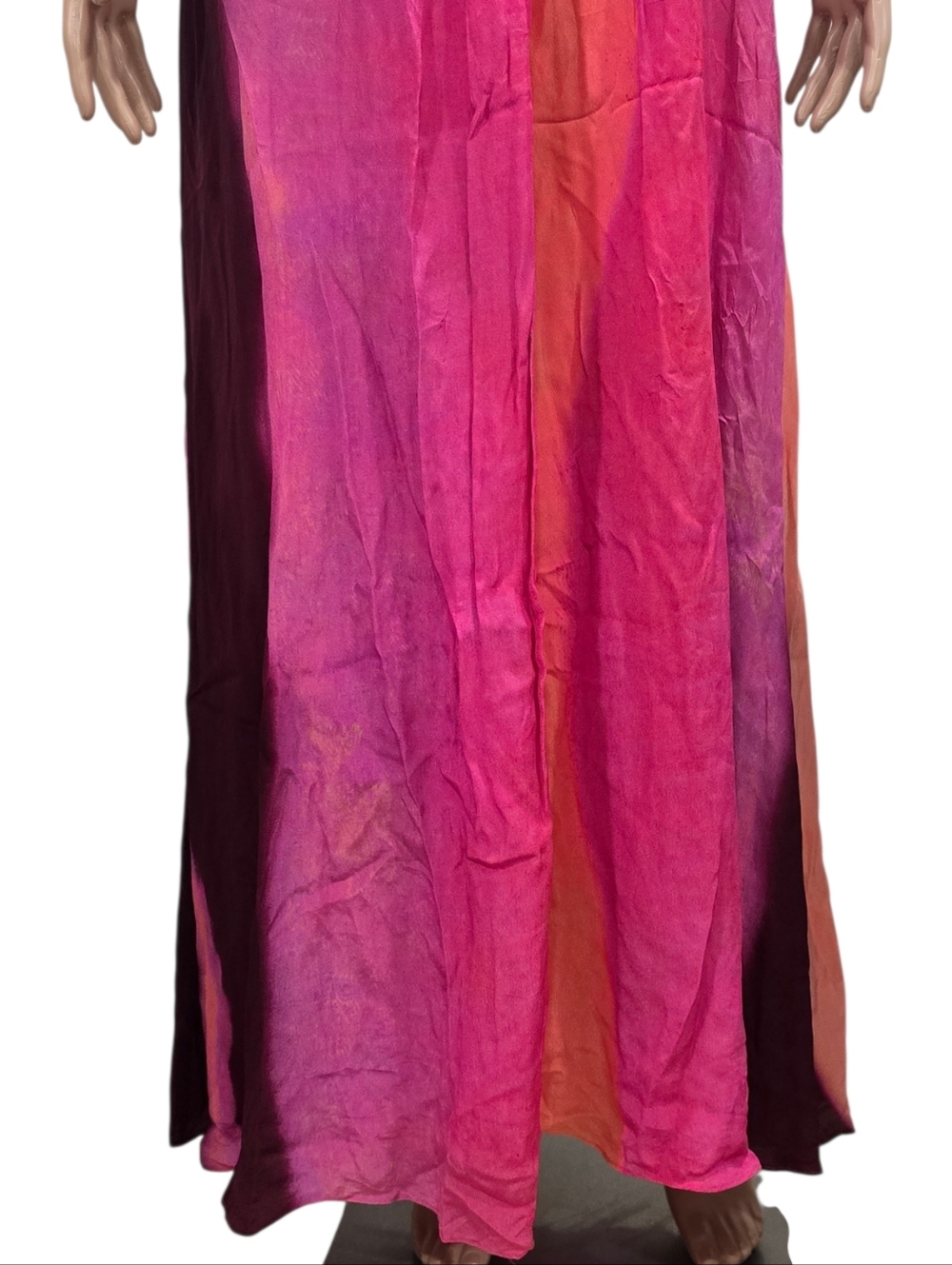 NEW Massimo Dutti Long Flowing Dress with Multicoloured Print RED MARL 6636/82 - Picture 5 of 10